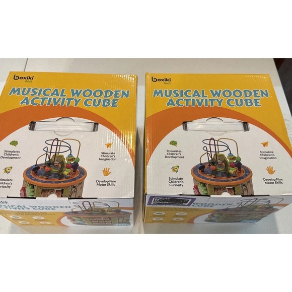 Other - Boxiki Musical Wooden Activity Cube - Set Of Two (2)